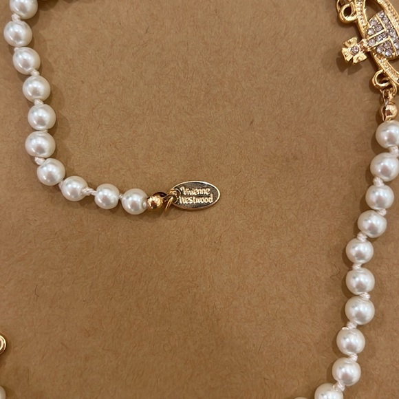 Vivienne westwood pearl necklace replica Clearance